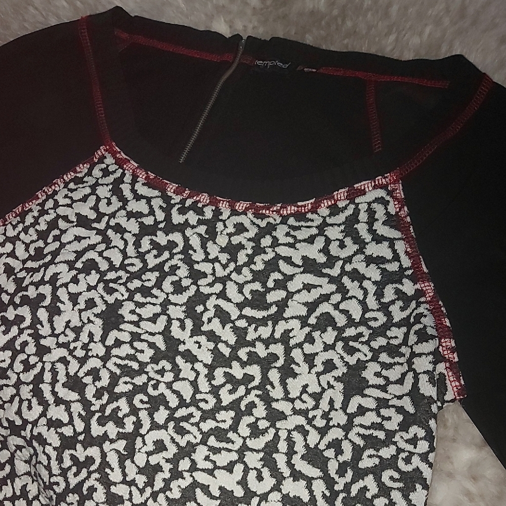 Tempted Black Top with Red Accents